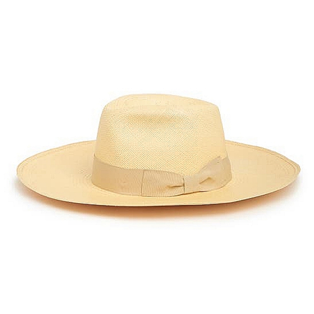 Modern Monarchie NWT Panama Straw Tan Hat handwoven Western Wide brim